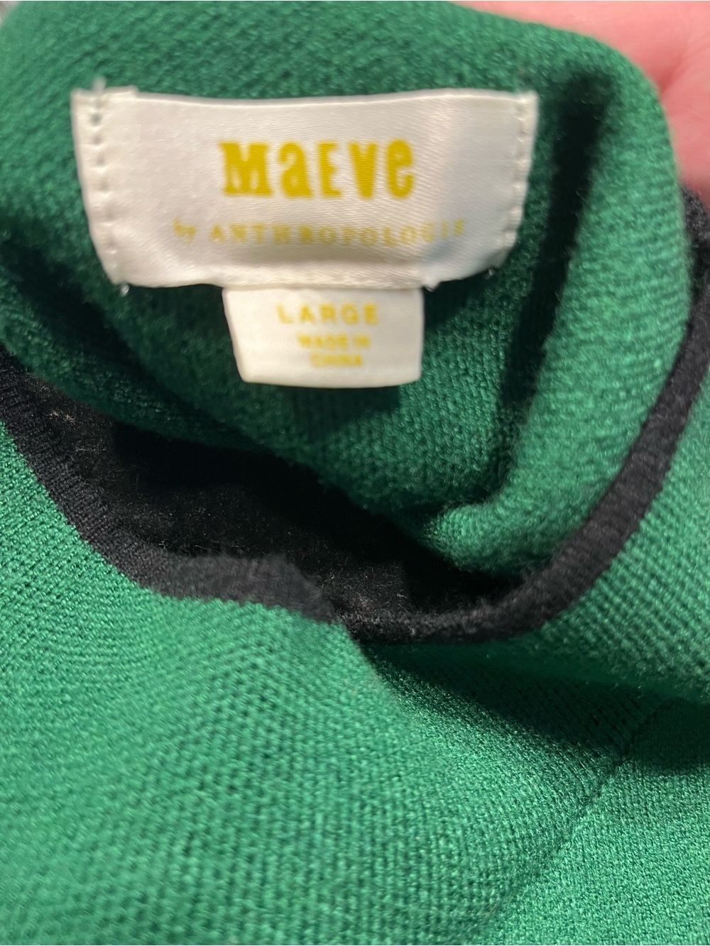 Anthropologie Maeve Green Crewneck Sweater Knit Tank
